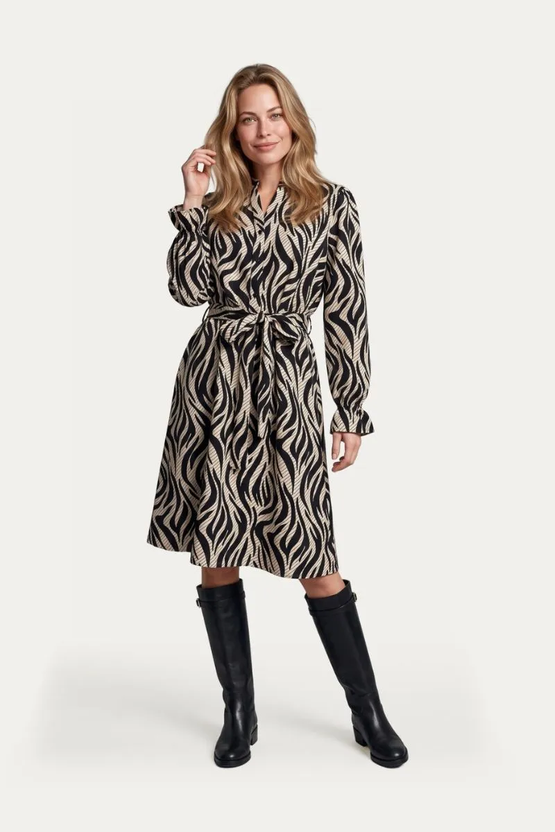 G-maxx Sedona Dress in sand en zwart